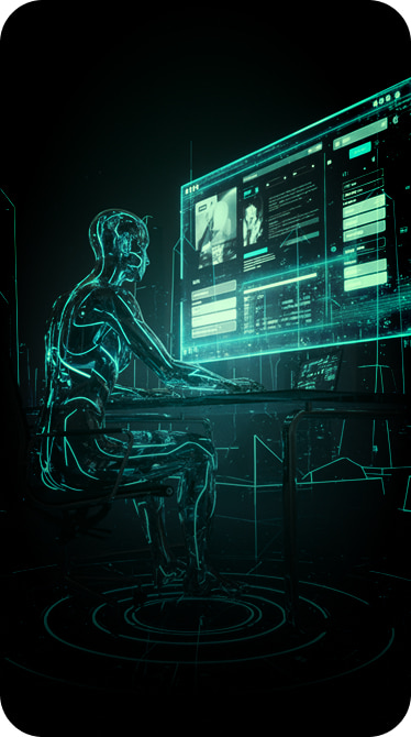 Web design visualization with futuristic interface